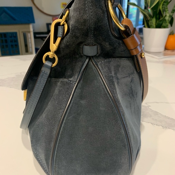 Chloe Lexa Teal Blue Suede Leather Bag. EUC. - Picture 5 of 8